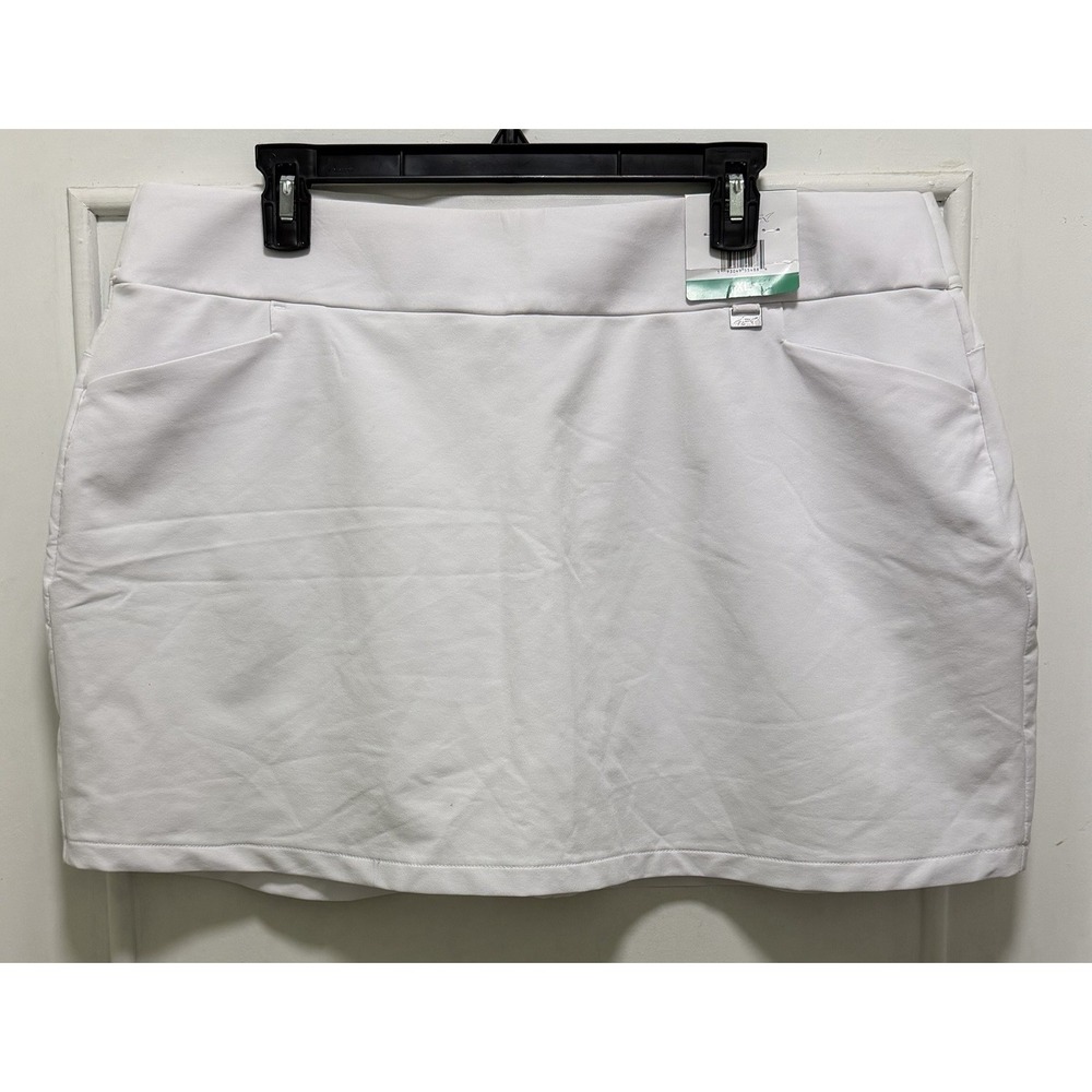 Greg Norman Women's Skort Size XL White Stretch Golf Tennis Skirt Lined NWT